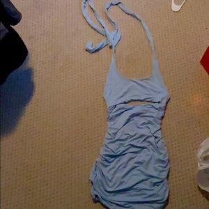 This light blue tight dress!!